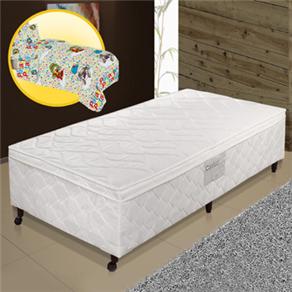 Cama Box Solteiro Paropas 8237 Ortopédico 36x88x188cm + Jogo de Cama Infantil Camesa Patati Patatá