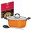 Risoteira Tramontina Mônaco Laranja Com Colher de Silicone,Tampa de Vidro e Um Exclusivo Livro de Receitas Para Risotos - 2 Peças