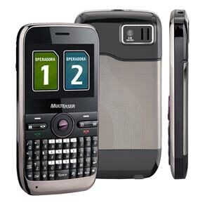 Celular Desbloqueado Multilaser Fast P3155 Preto/Grafite c/ Rádio FM/MP3/MP4, Dual Chip, Quadriband, Bluetooth, Wi-fi, Câmera 3.0 MP, QWERTY + Fone