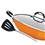 Panela Wok Tramontina Mônaco Laranja 32 cm Com Espátula de Silicone, Tampa de Vidro e Um Exclusivo Livro de Receitas Para Wok - 2 Peças