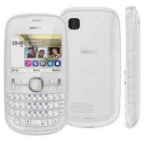 Celular Desbloqueado TIM Nokia Asha 200 Branco c/ Dual Chip,Teclado QWERTY, Câmera 2MP, MP3, Bluetooth, Rádio FM e Fone de Ouvido