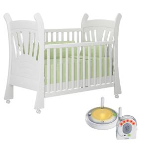 Berço Multimóveis Multibaby Padrão Americano 0121.010 + Babá Eletrônica Fisher-Price T2070 