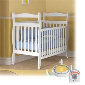Berço Multimóveis Multibaby Padrão Americano 1830 - Branco +  Babá Eletrônica Fisher-Price T2070 