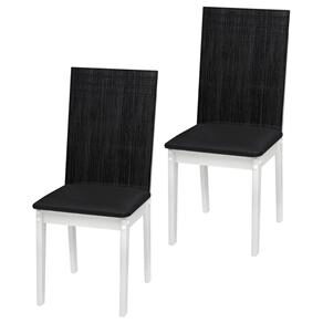 Kit com 2 Cadeiras Modocasa Marseille - Branco/Negro Zebrano/Preto