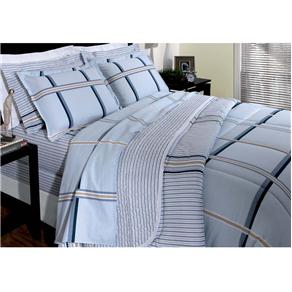 Jogo de Cama Casal Kacyumara Charles 150 Fios - Azul