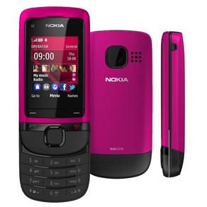 Celular Desbloqueado Nokia C2-05 Pink c/ Câmera, GSM, Rádio FM, MP3, Bluetooth 2.1 e Acesso a Redes Sociais + Fone de Ouvido