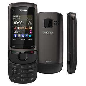 Celular Desbloqueado Nokia C2-05 Grafite c/ Câmera, GSM, Rádio FM, MP3, Bluetooth 2.1 e Acesso a Redes Sociais + Fone de Ouvido
