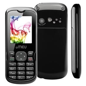 Celular desbloqueado 411 Meu Preto c/ Câmera 1.3MP, Rádio FM/MP3/MP4, Dual Chip, Quadriband, Bluetooth + Fone de Ouvido + Cartão de 2GB