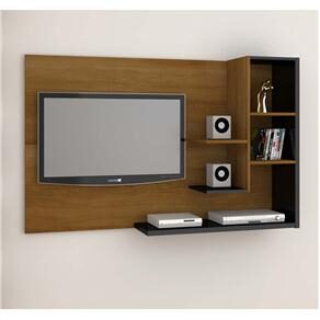 Home Simbal Sleep Acapulco com Painel para TV LCD até 32" - Imbuia/Preto