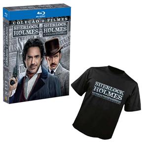Blu-Ray - Sherlock Holmes + Sherlock Holmes: O Jogo de Sombras + Camiseta Sherlock Holmes - O Jogo de Sombras