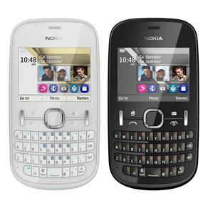 Celular Desbloqueado Nokia Asha 200 Branco c/ Dual Chip, Câmera 2MP + Celular Desbloqueado Nokia Asha 200 Grafite c/ Dual Chip, Câmera 2MP