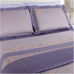 Cobre-leito Solteiro com 1 Porta-travesseiro Kacyumara Fleur 300 Fios