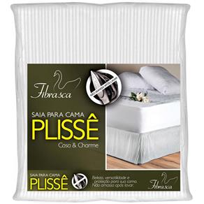Saia para Cama Box King Fibrasca Plissê - Branca