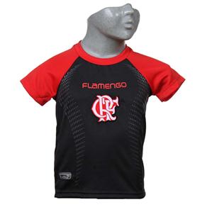 Camiseta Flamengo Braziline Infantil Trop Dry Max - Preta/Vermelha