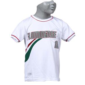 Camiseta Fluminense Braziline Infantil Quest Dry Max com Punho - Branca