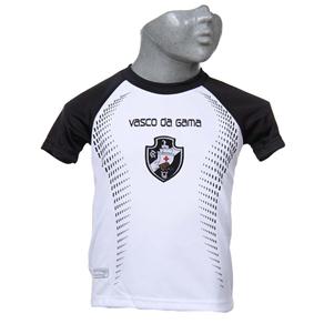 Camiseta Vasco Braziline Infantil Trop Dry Max - Branca/Preta