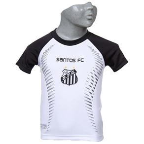Camiseta Santos Braziline Infantil Trop Dry Max - Branca/Preta