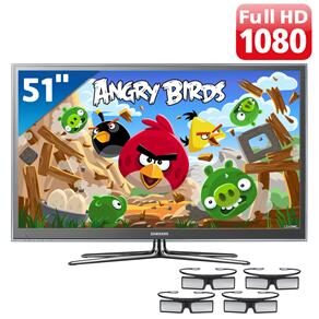 TV 51" Smart Interaction 3D Plasma Samsung Série 8 E8000 PL51E8000GGXZD Full HD com Smart TV, Conversor Digital, Wireless LAN e 4 Óculos 3D