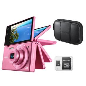Câmera Digital Samsung MV800 Rosa c/ LCD 3”, 16.1MP, Touch, Zoom Óptico 5x, Vídeo HD, Duplo Estabilizador, Foto 3D e Panorama + Cartão Micro SD 4GB