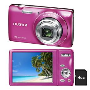 Câmera Digital FujiFilm Finepix JZ250 Rosa c/ 16MP, LCD 3.0”, Zoom Óptico 8x, Vídeo HD, Estabilizador Óptico + Cartão 4GB