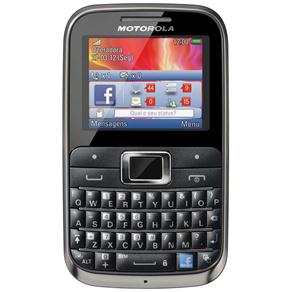 Celular Desbloqueado Tim Motorola Motokey EX116 Preto com c/ Câmera 2MP, Teclado Qwerty, Wi-Fi, MP3, FM, Bluetooth, Fone de Ouvido e Cartão de 2GB