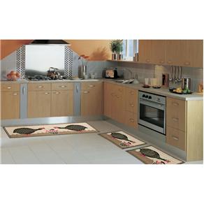 Conjunto de Tapetes Sisal Looks Rayza Angola Para Cozinha - 3 Peças