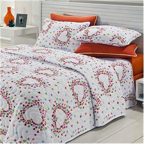 Lençol Casal Marina Polide Dreams Coração 55018 100 Fios - 1 Peça