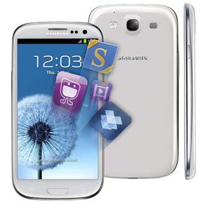Celular Desbloqueado Samsung I9300 Galaxy S III Branco c/ Tela 4.8", Câm. 8MP + 1.9MP Frontal, Android 4.0, 3G, Processador Quad-Core e Wi-Fi - Tim