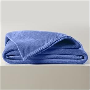 Manta Microfibra Solteiro Corttex Casa Diamond - Azul
