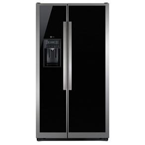 Refrigerador Side by Side GE Glass 23 ZN3FFBFBN com Dispenser de Água e Gelo - 549 L - Preto