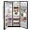 Refrigerador Side by Side GE Glass 23 ZN3FFBFBN com Dispenser de Água e Gelo - 549 L - Preto