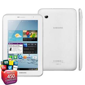 Tablet Samsung Galaxy Tab2 7.0 P3100 3G com Tela 7,0”, 16GB, Dual Core 1.0 GHz, Câmera 3.2MP, Wi-Fi, GPS, Bluetooth e Android 4.0 - Branco