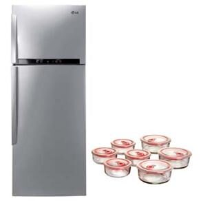 Refrigerador LG Frost Free Duplex Inspiration GR-B637GSQ 467 L - Inox + Conjunto de Potes Herméticos de Vidro de Vidro LG com Tampas - 7 Peças