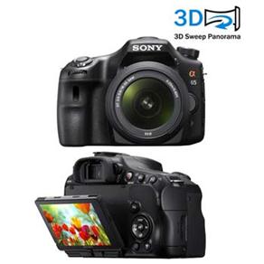 Câmera DSLR Profissional Sony Alpha SLT-A65 com LCD 3.0”, 24,3 MP, Vídeo Full HD (1080p), Sensor CMOS, Foto Panorama 3D, Detector de Face e Sorriso