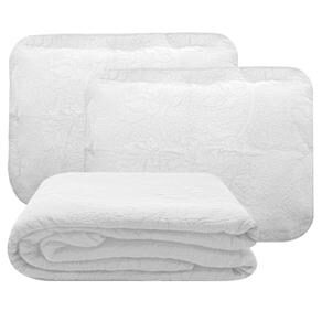 Cobre-leito Queen com Porta-Travesseiro Karsten Boutis Melody 100% Algodão Branco
