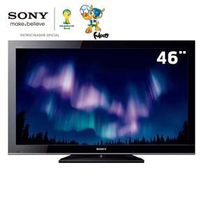 TV 46” LCD Sony BX455 Full HD Preta com Entradas HDMI/USB e Conversor Digital Integrado 
