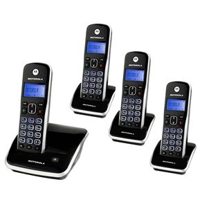Telefone Digital sem Fio Motorola Dect 6.0 Auri 3500 MRD4 com Id. Chamadas, Viva-Voz, Visor e Teclado Iluminado + 3 Ramais