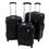 Conjunto de Malas Fixxar Policarbonato Giro 360° com 3 Peças P/M/G - Preto