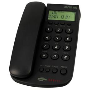 Telefone com Fio Santel Alpha 400 Grafite com Identificador de Chamadas e Chave de Bloqueio