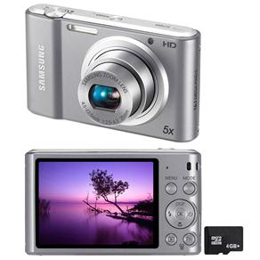 Câmera Samsung ST66 Prata com 16.1MP, LCD 2,7”, Zoom Óptico 5x, Vídeo HD, Estabilizador de Imagens, Foto Panorama, Detector de Face e Sorriso
