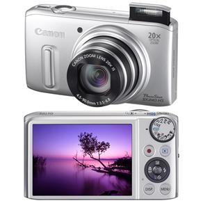 Câmera Digital Canon PowerShot SX240HS Prata Full HD com 12.1 MP, LCD 3.0", Zoom Óptico 20x, PictBridge e Detector de Sorrisos e Faces