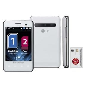 Celular Desbloqueado Claro LG Optimus L3 Dual E405 Branco com Dual Chip,Tela de 3,2”, Android 2.3, Câmera 3.2MP, 3G, Wi-Fi, GPS, FM, MP3, Bluetooth 