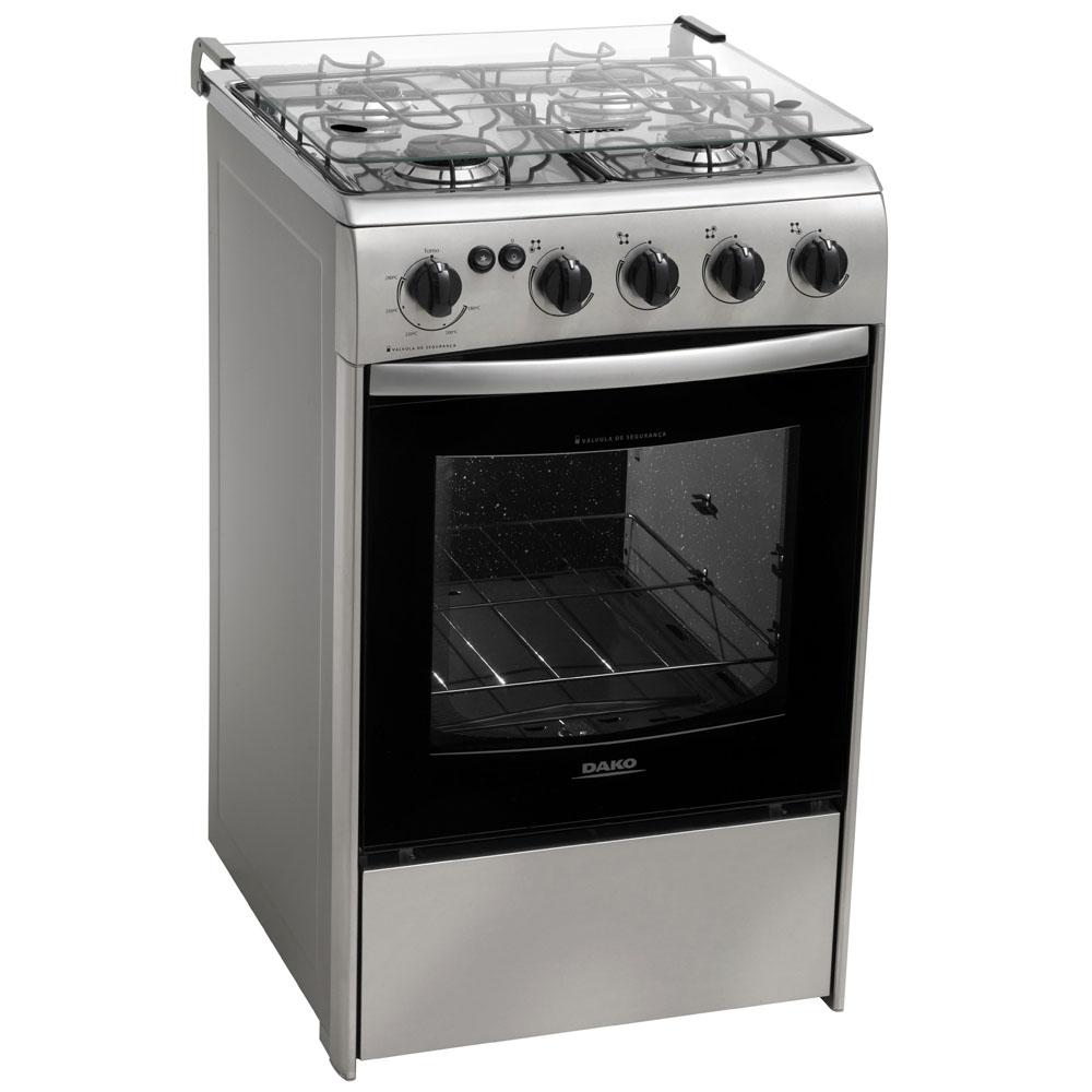 Fogão Dako 4 Bocas Classe Inox FGDK004 Inox Piso 4 Bocas no