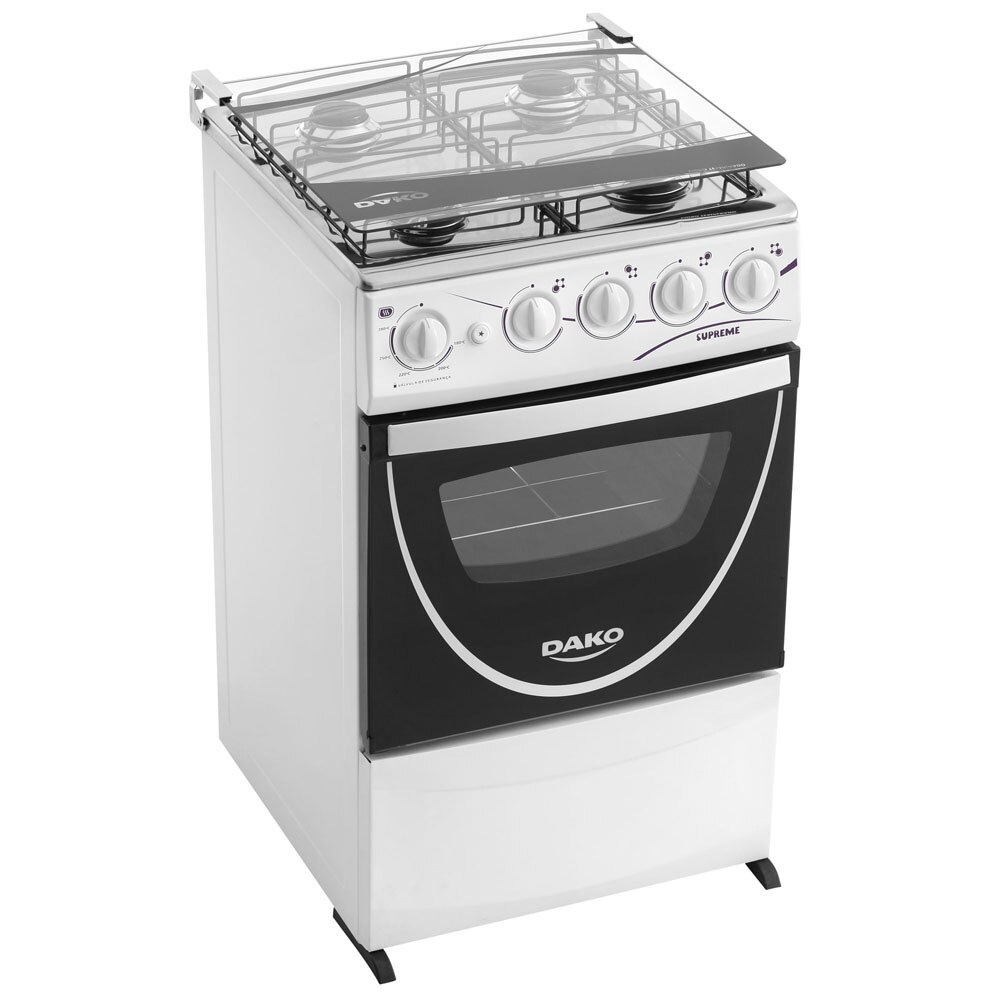 Fogão Dako 4 Bocas Supreme Bivolt com Acendimento Automático Branco Piso 4 Bocas no Fogão Dako 4 Bocas Supreme Bivolt com Acendimento Automático Branco Piso 4 Bocas no