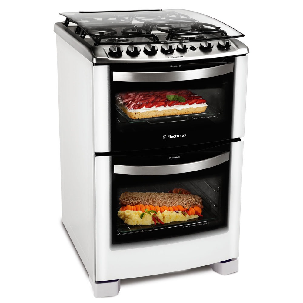 Fogão Electrolux 4 Bocas Celebrate 56DTB c/ Duplo Forno, Grill e Timer