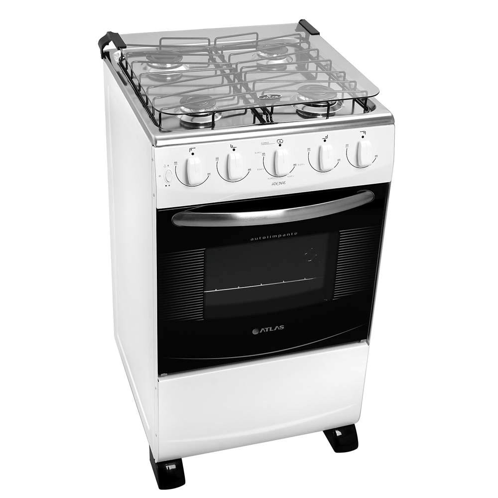 Fogão Atlas 4 Bocas New Atenas Branco Bivolt Piso 4 Bocas no