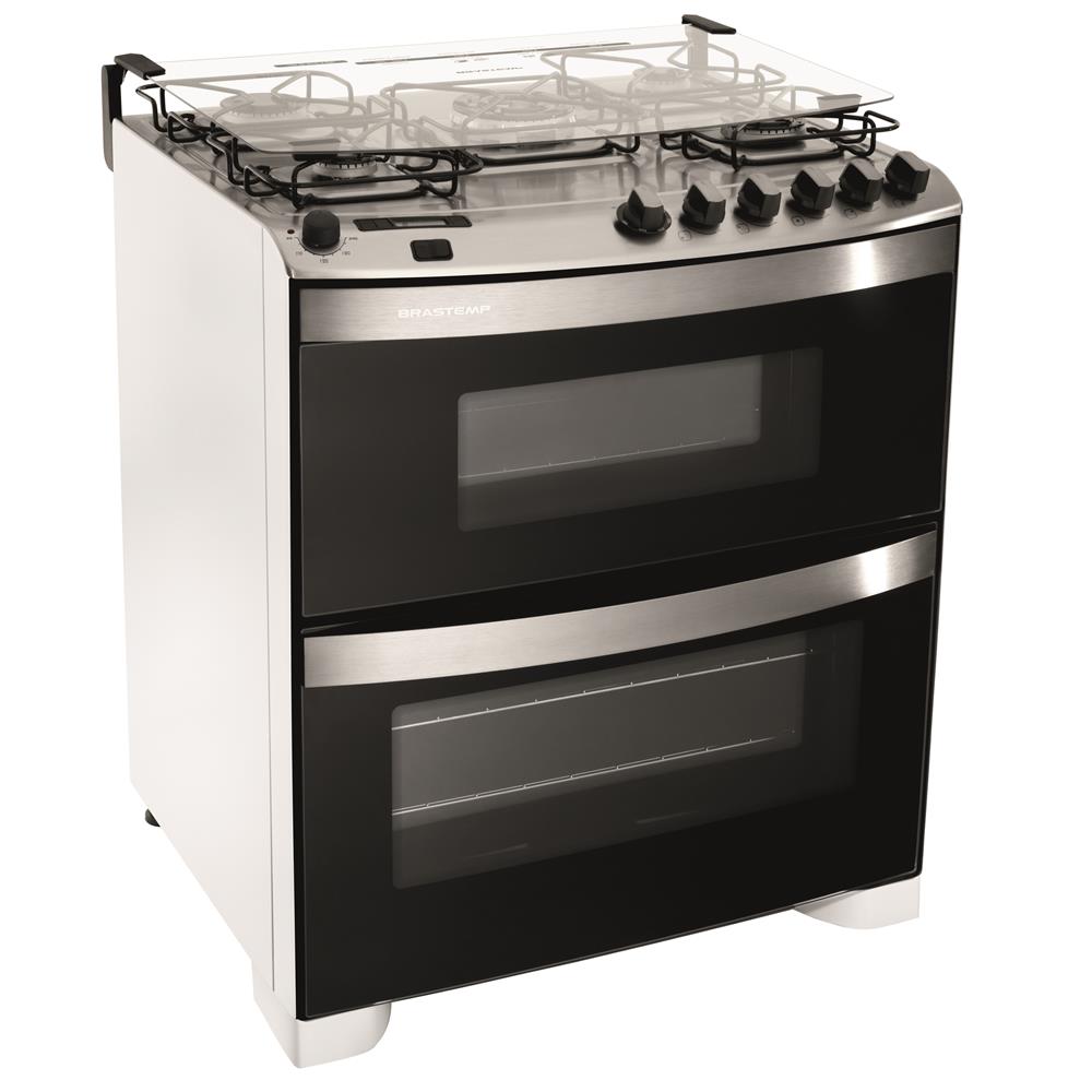 Fogão Brastemp 5 Bocas Ative com Forno Duplo e Queimador Quadrichama