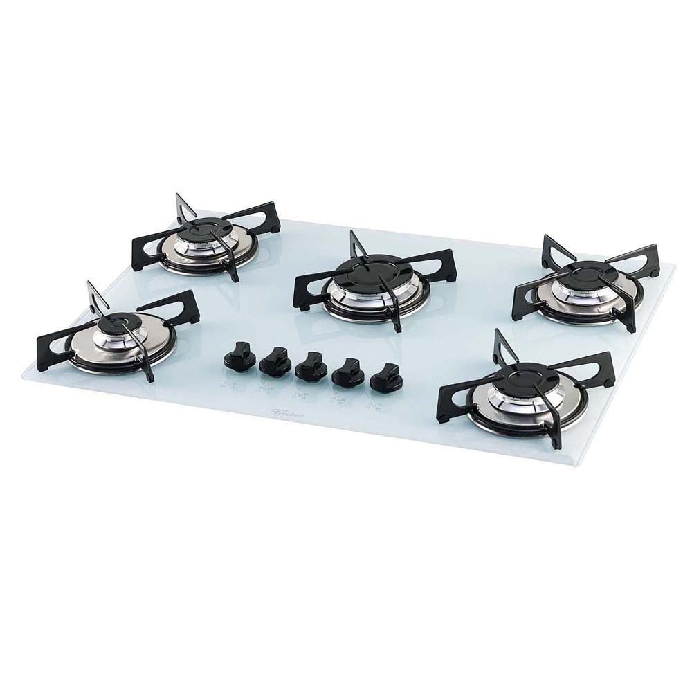 Cooktop 5 Bocas Fischer 1642 Branco Polar Cooktops no