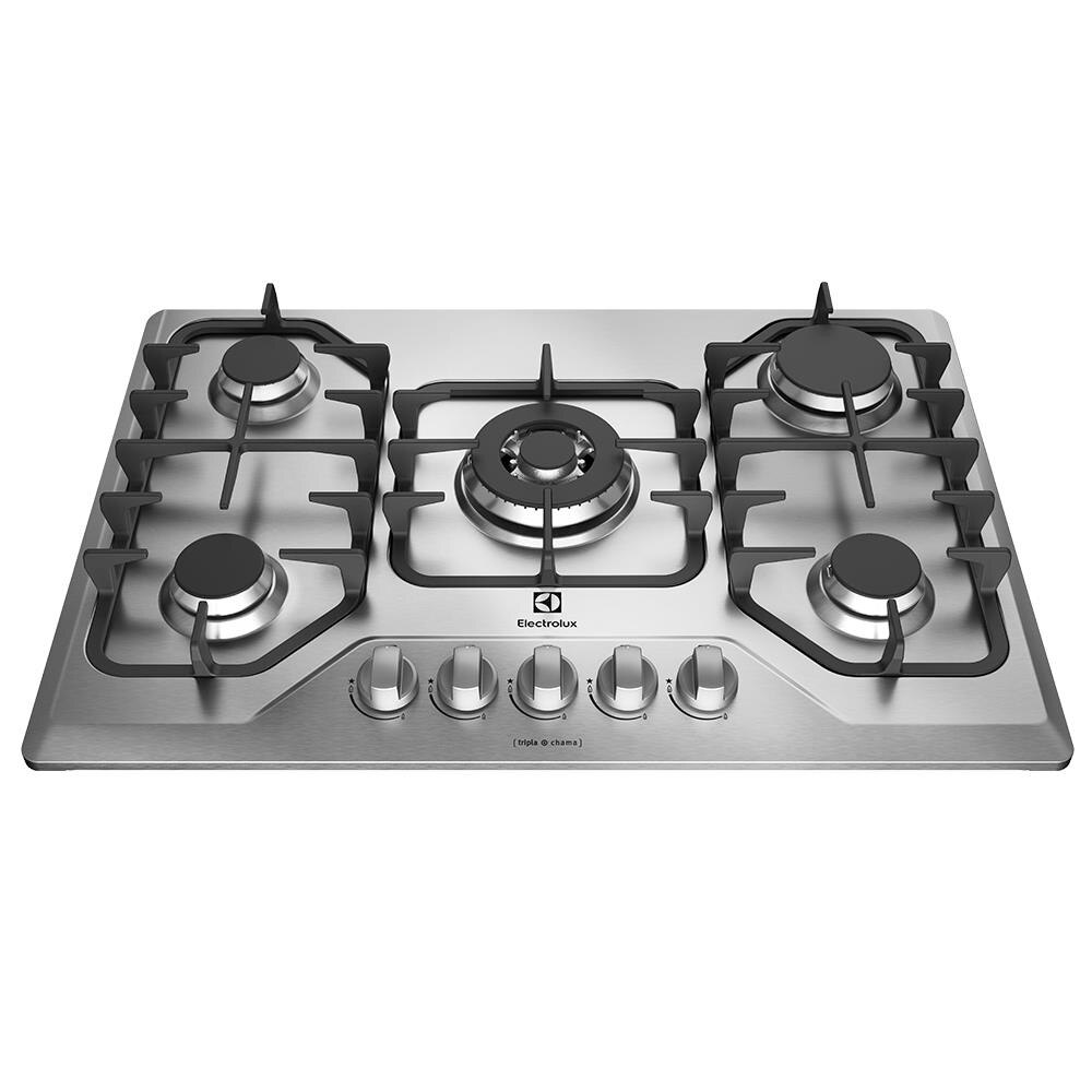 Cooktop a Gás Electrolux 5 Bocas GF75X com Tripla Chama Bivolt Inox