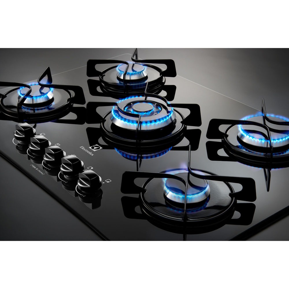 Cooktop a Gás 5 Bocas Electrolux GC75V com Queimador Tripla Chama e